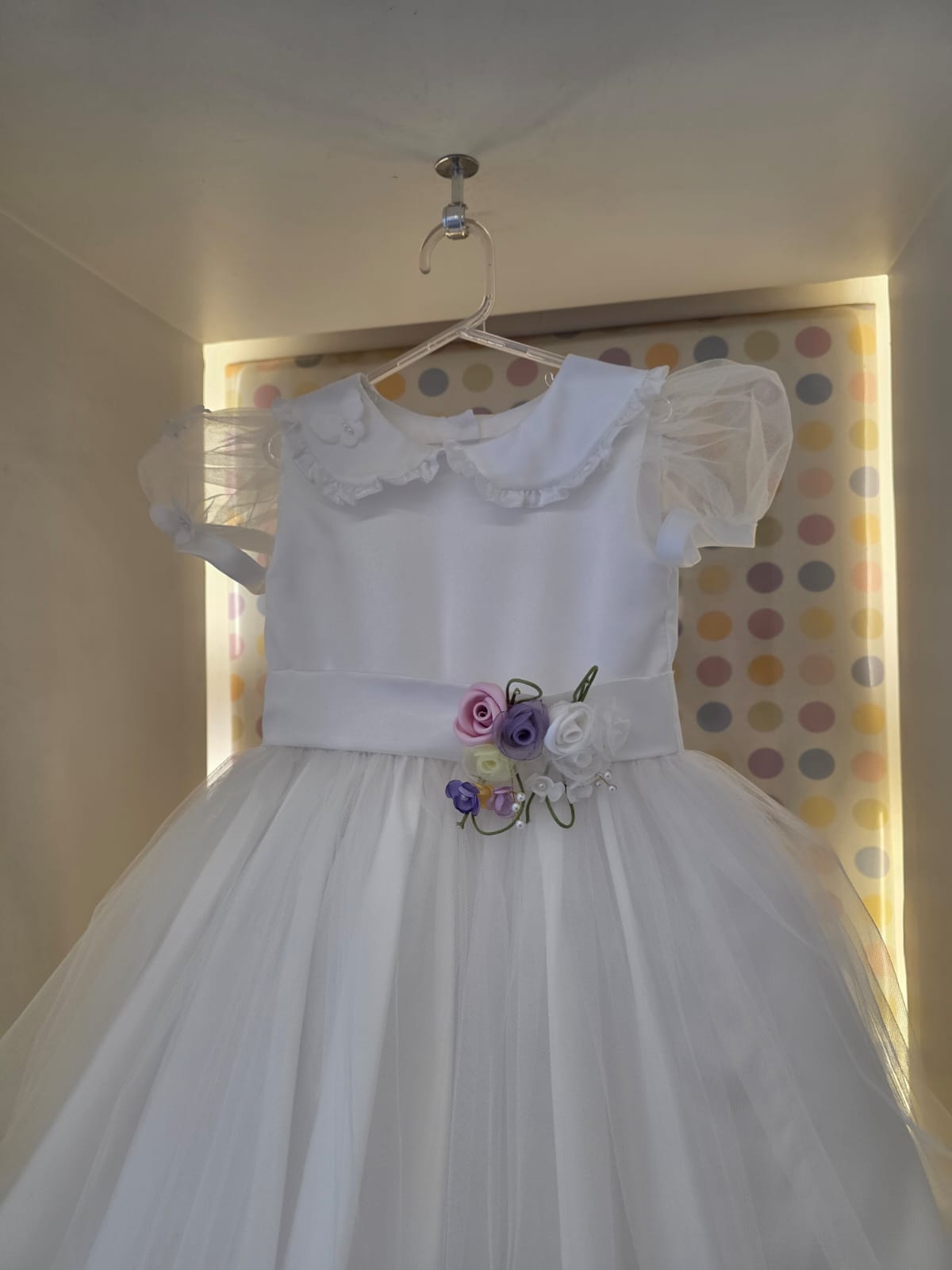 Vestido Infantil Festa Branco Borboletas Buá