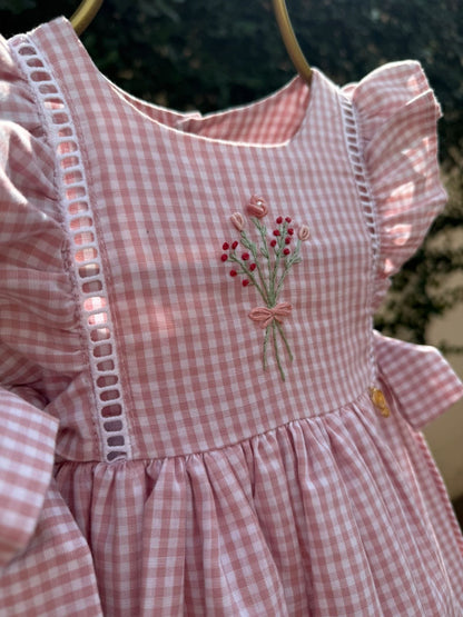 Vestido Xadrez Rosa Buá