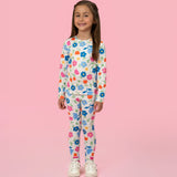 Conjunto Infantil Térmico Flores Azul Mon Sucré