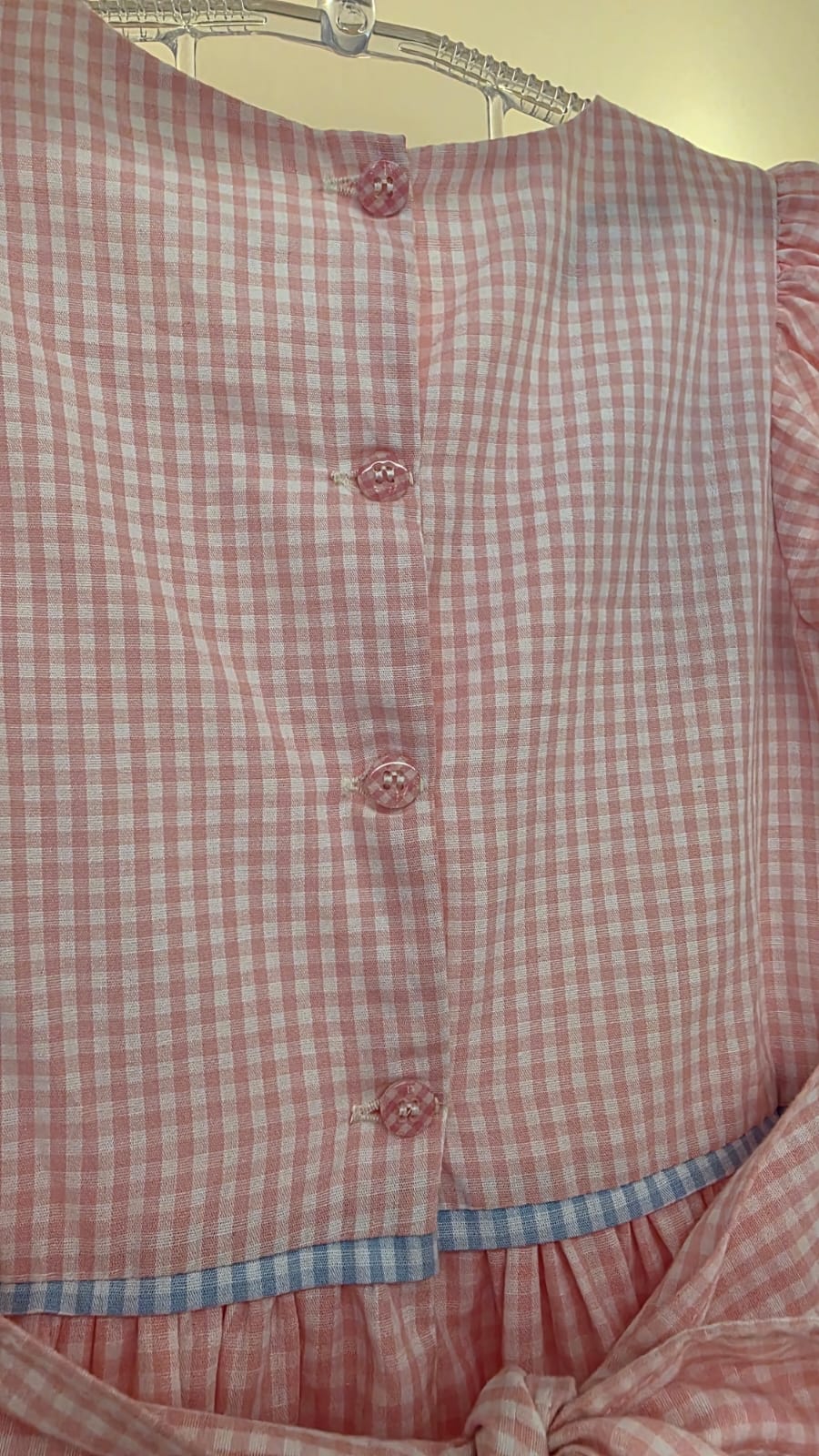 Vestido Infantil Xadrez Rosa Buá