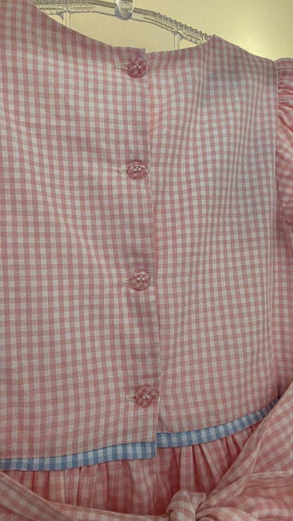 Vestido Infantil Xadrez Rosa Buá