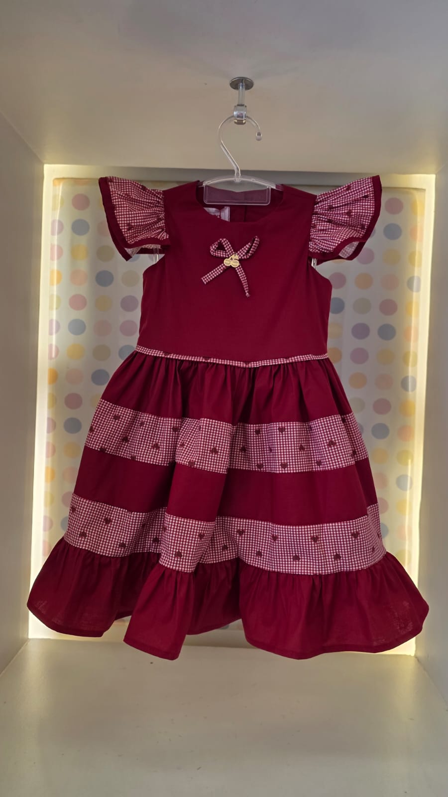 Vestido Bebê Vermelho Corações Buá
