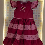 Vestido Bebê Vermelho Corações Buá