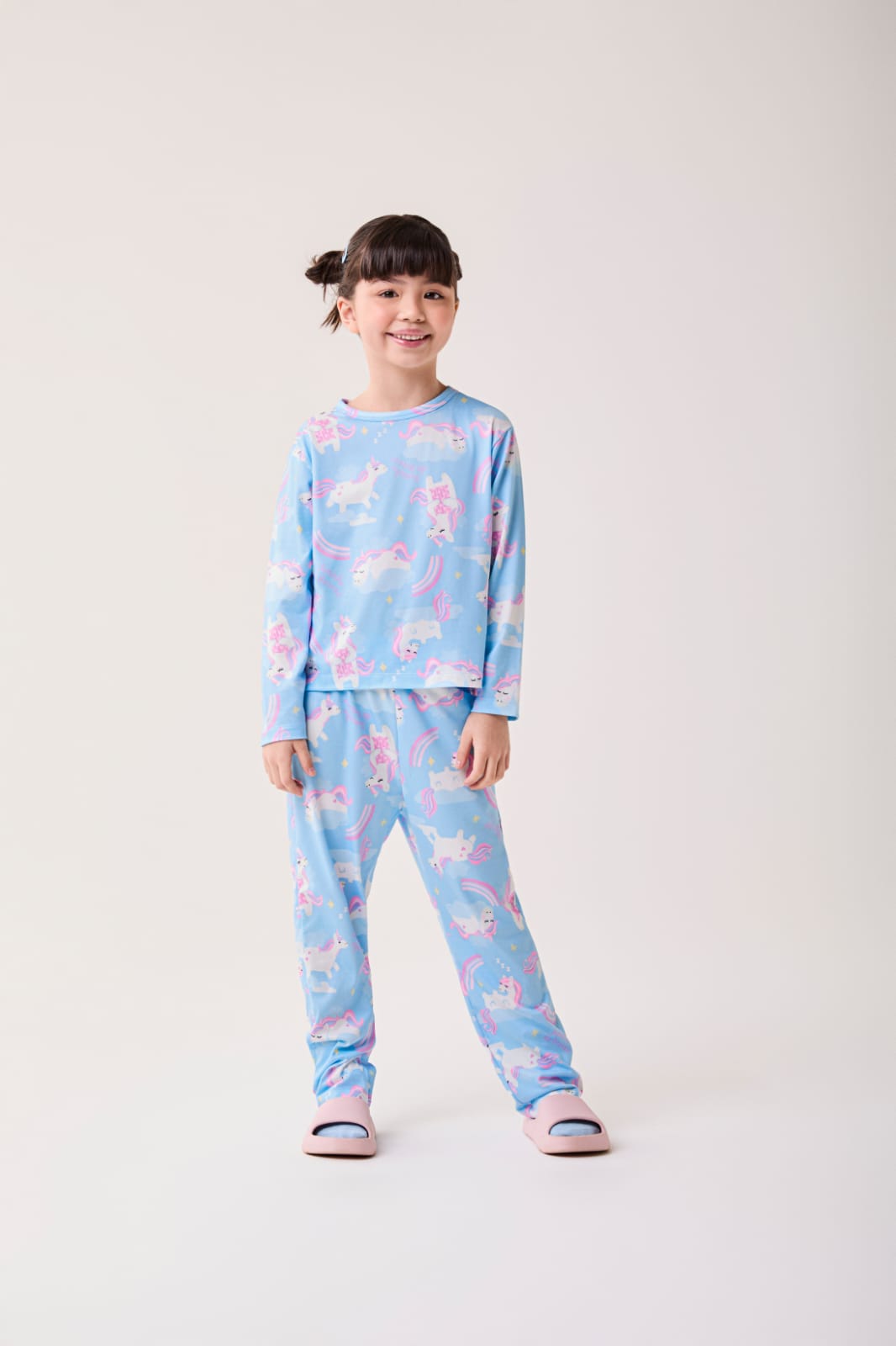 Pijama Infantil Azul Unicórnio Bimbi