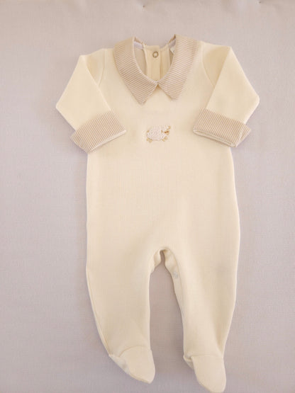 Macacão Bebê Ovelha Branco Buá