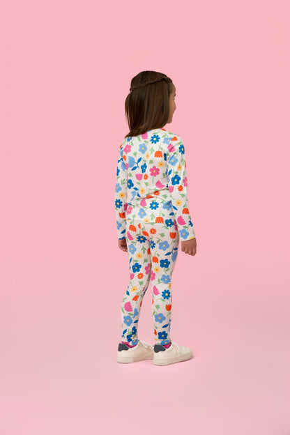 Conjunto Infantil Térmico Flores Azul Mon Sucré
