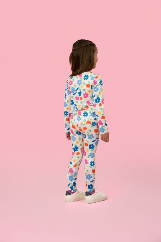 Conjunto Infantil Térmico Flores Azul Mon Sucré