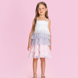 Vestido Infantil Tricolor Glitter Petit Cherie