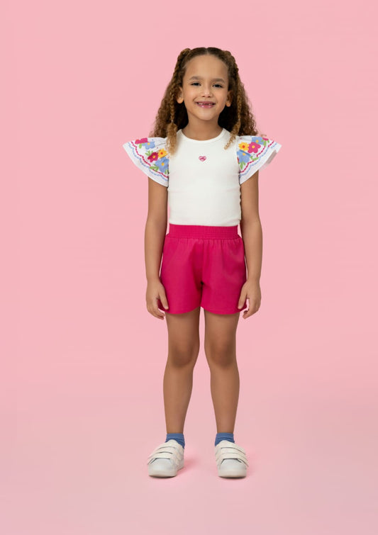 Conjunto Infantil Short Rosa