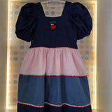 Vestido  Infantil Três Cores Cereja Buá