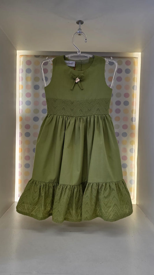 Vestido Infantil Verde Lentilha Buá