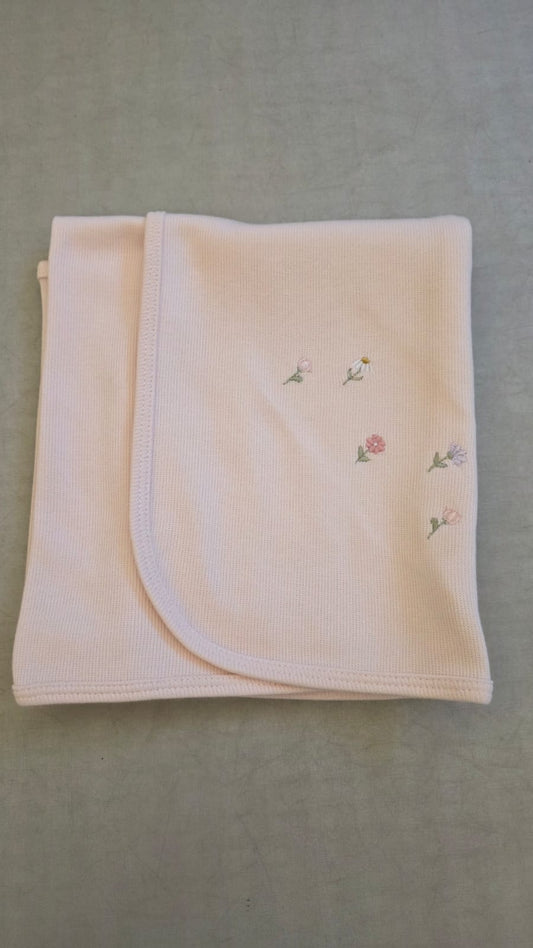 Manta Malha Tricotada Rosa Jardim dos Sonhos Buá