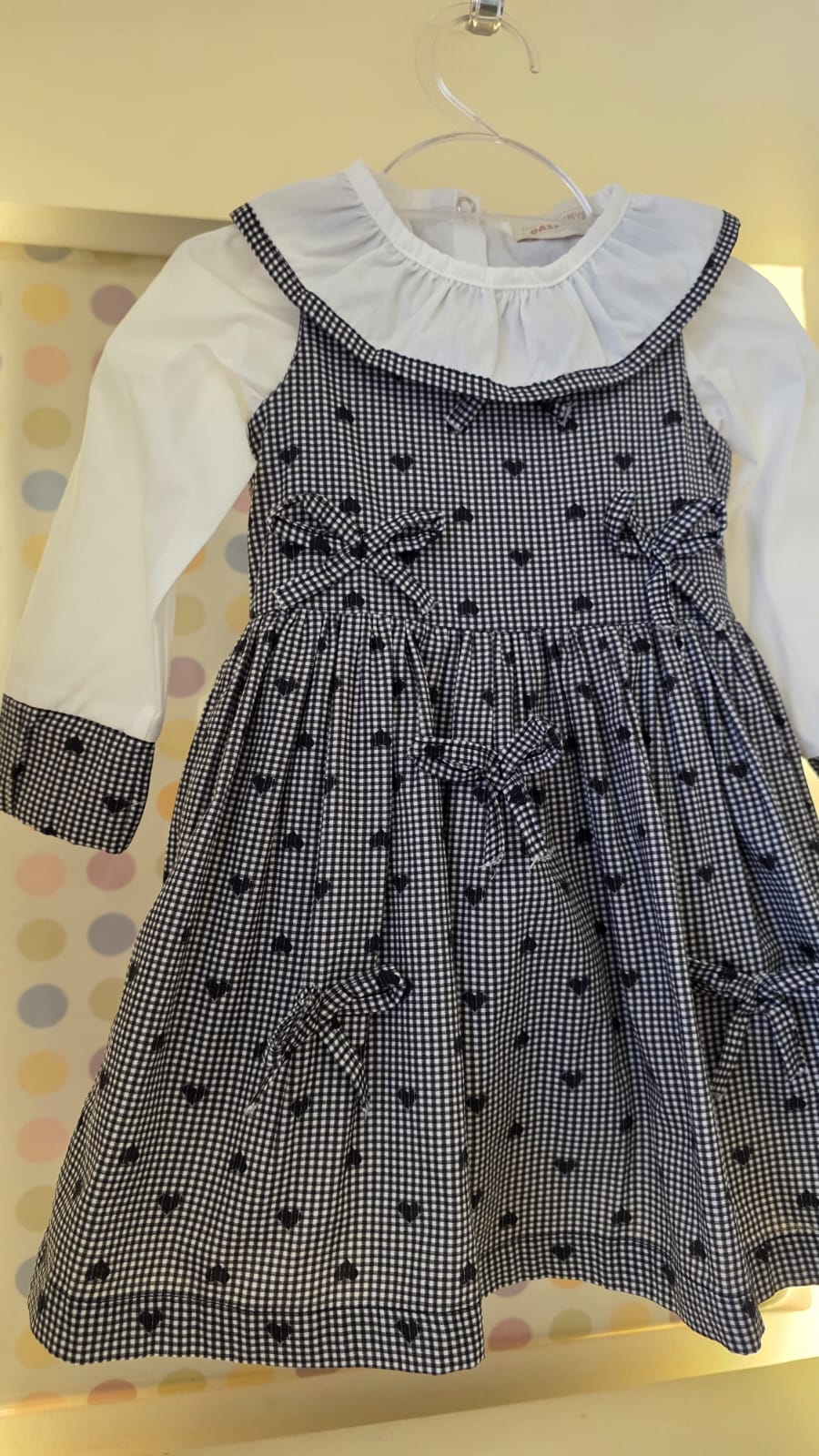 Vestido Bebê Corações Preto Buá