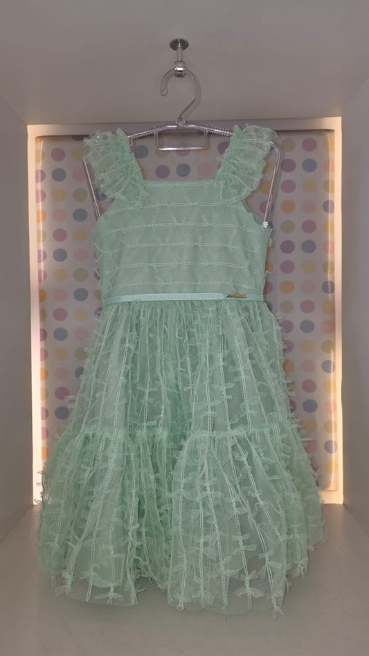 Vestido Infantil Menina Verde Laços Buá
