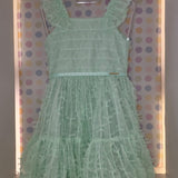 Vestido Infantil Menina Verde Laços Buá