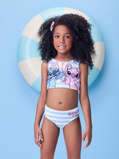 Biquíni Infantil Listrado Stitch e Angel Momi