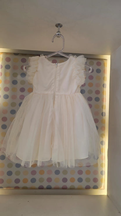 Vestido Bebê Creme Tule Petit Cherie