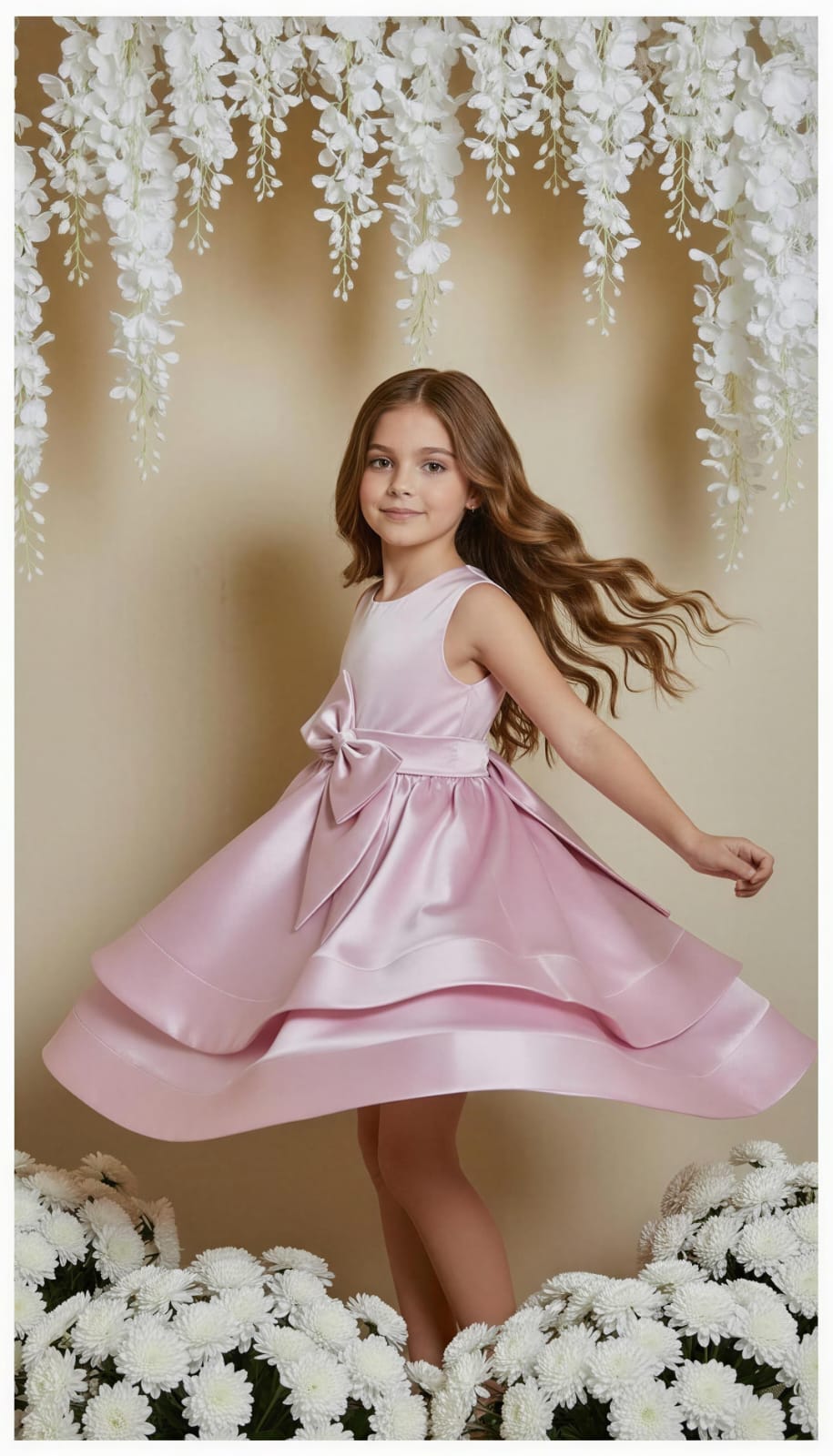 Vestido Infantil Saia Dupla Rosa Buá