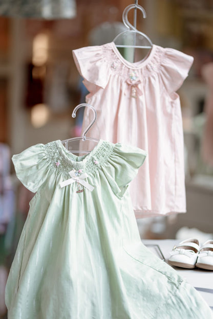 Vestido Bebê Casinha de Abelha Verde Buá