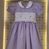 Vestido Infantil Xadrez Lilás Buá