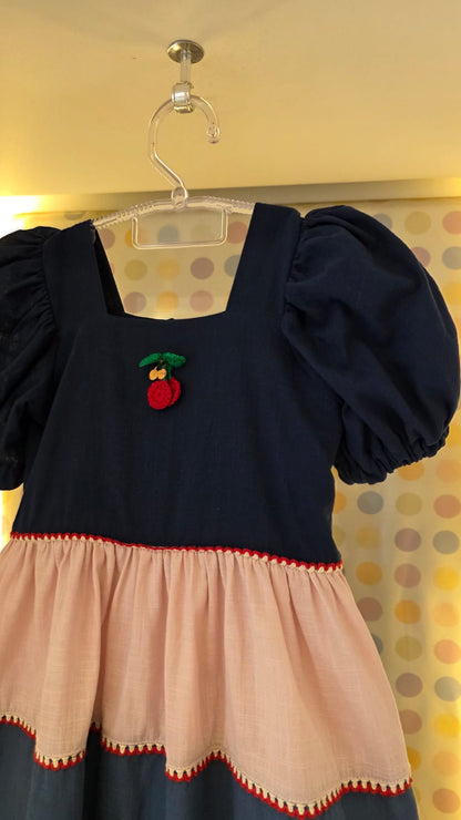 Vestido  Infantil Três Cores Cereja Buá