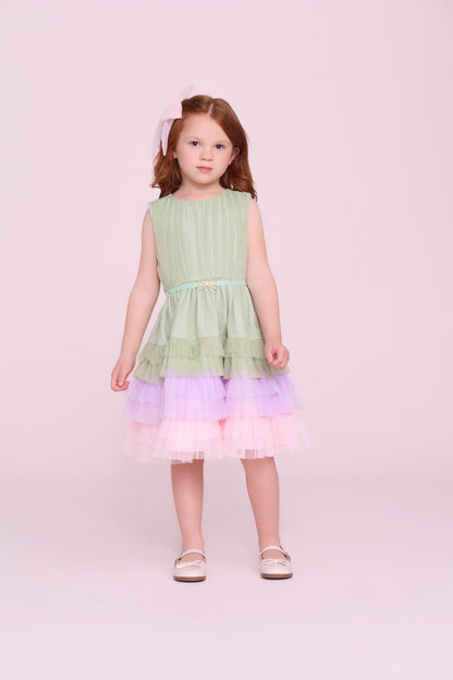 Vestido Infantil Verde Color Buá