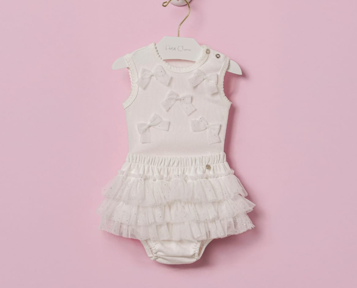 Conjunto Fru Fru Branco Petit Cherie