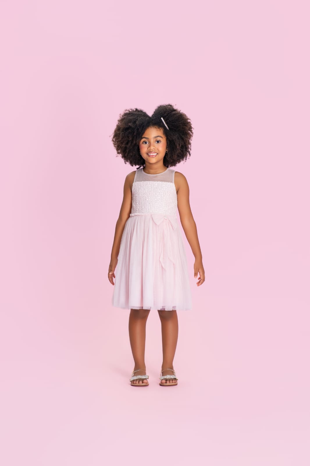 Vestido Infantil Rosa Sutil Petit Cherie