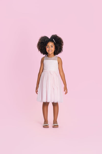 Vestido Infantil Rosa Sutil Petit Cherie