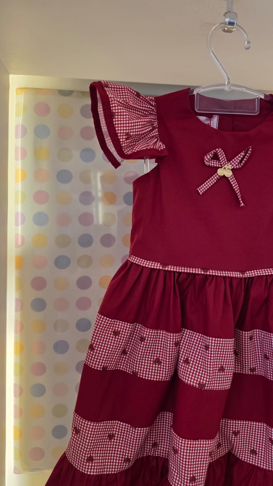 Vestido Bebê Vermelho Corações Buá