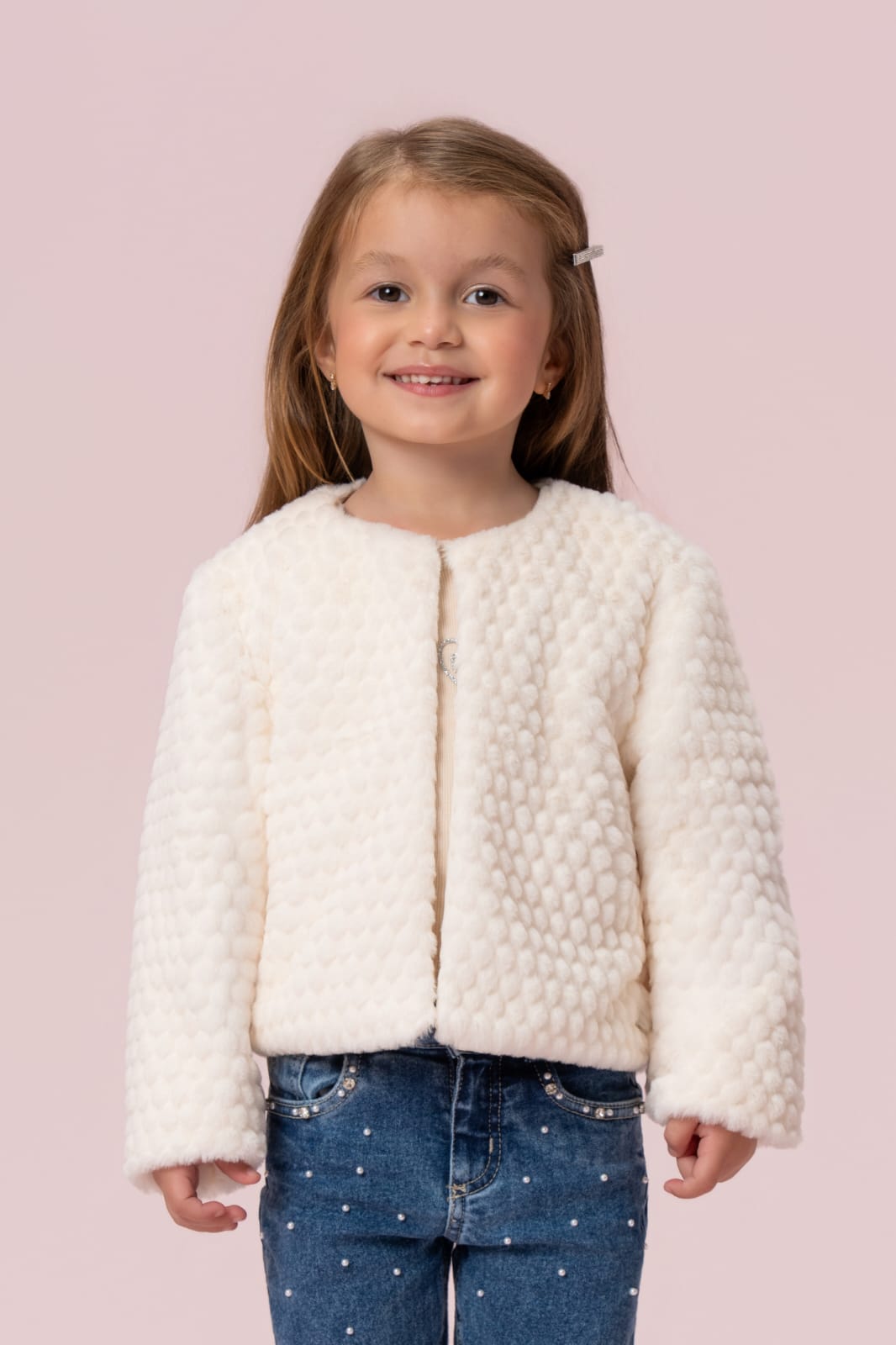 Casaco Infantil Creme Petit Cherie