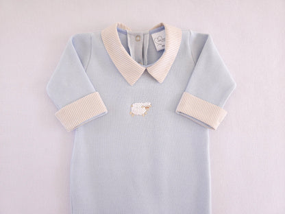 Macacão Bebê Ovelha Azul Buá