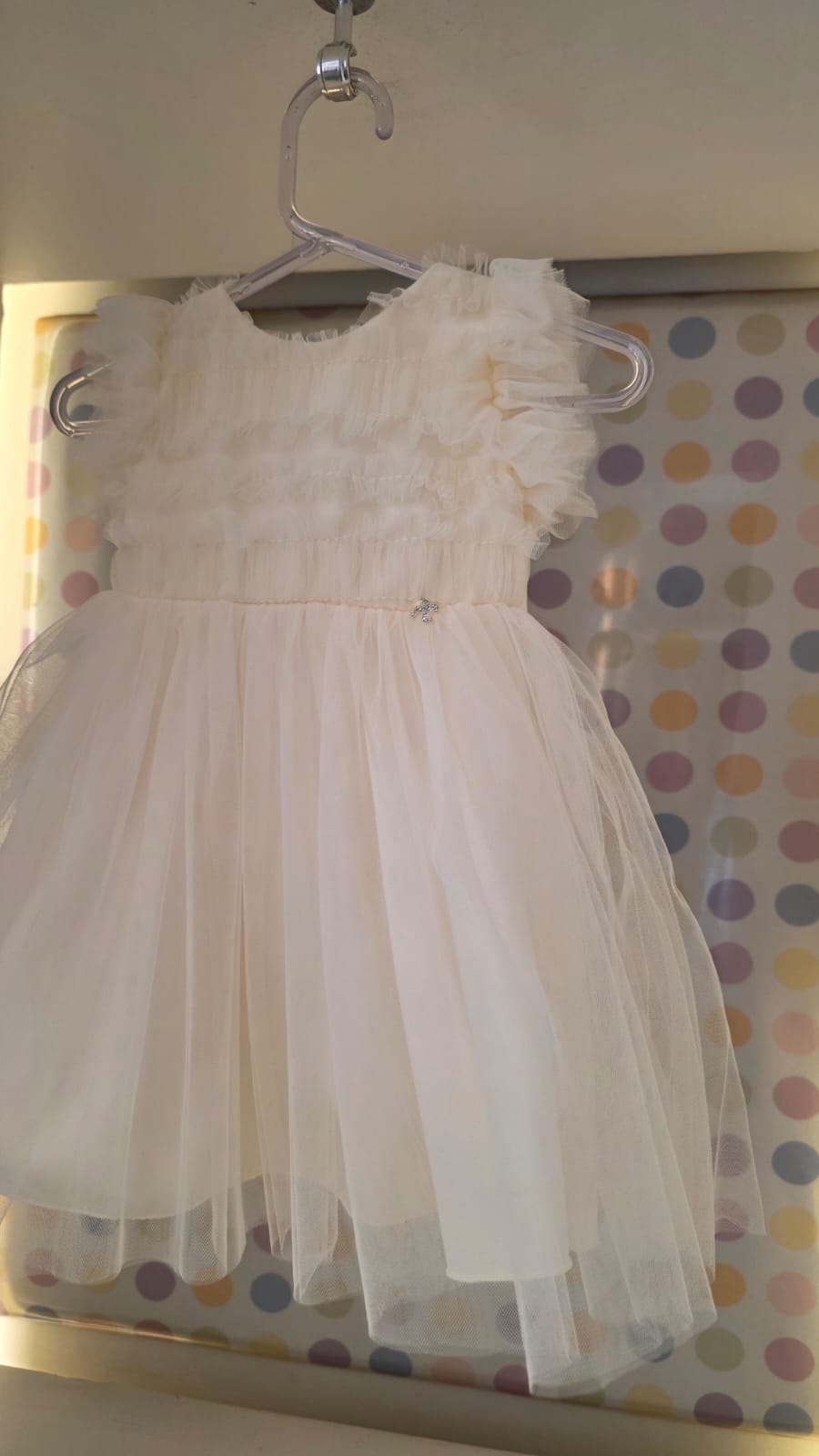 Vestido Bebê Creme Tule Petit Cherie