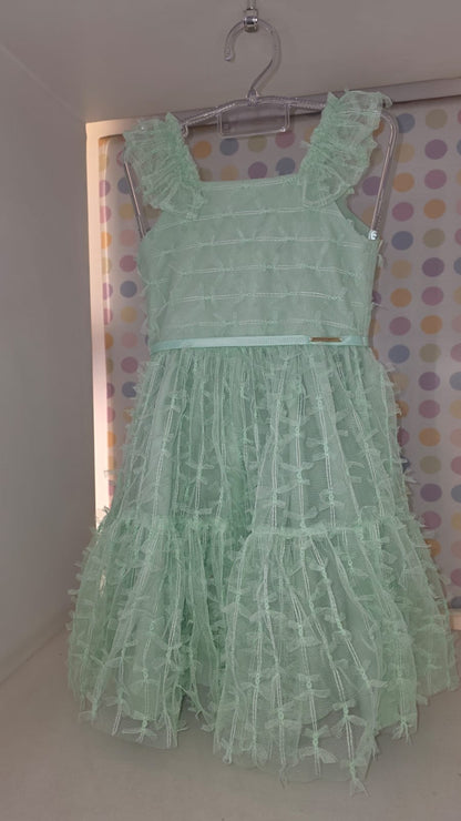 Vestido Infantil Menina Verde Laços Buá