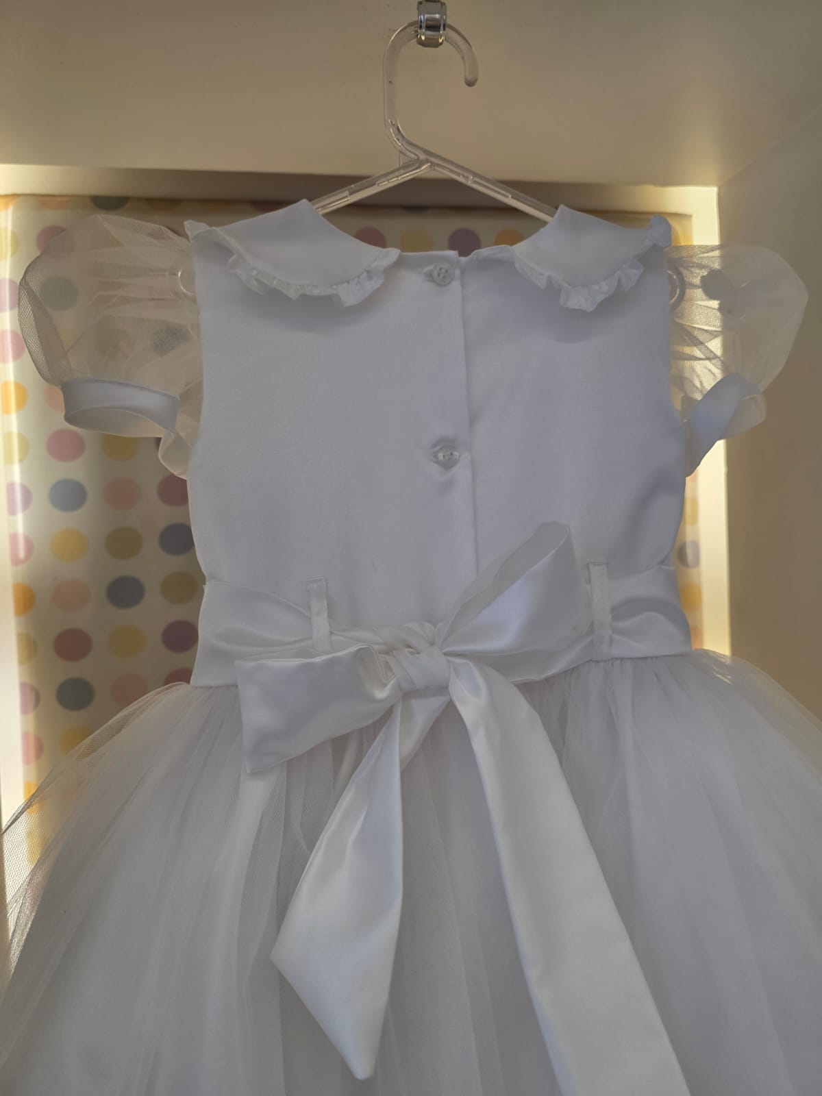 Vestido Infantil Festa Branco Borboletas Buá