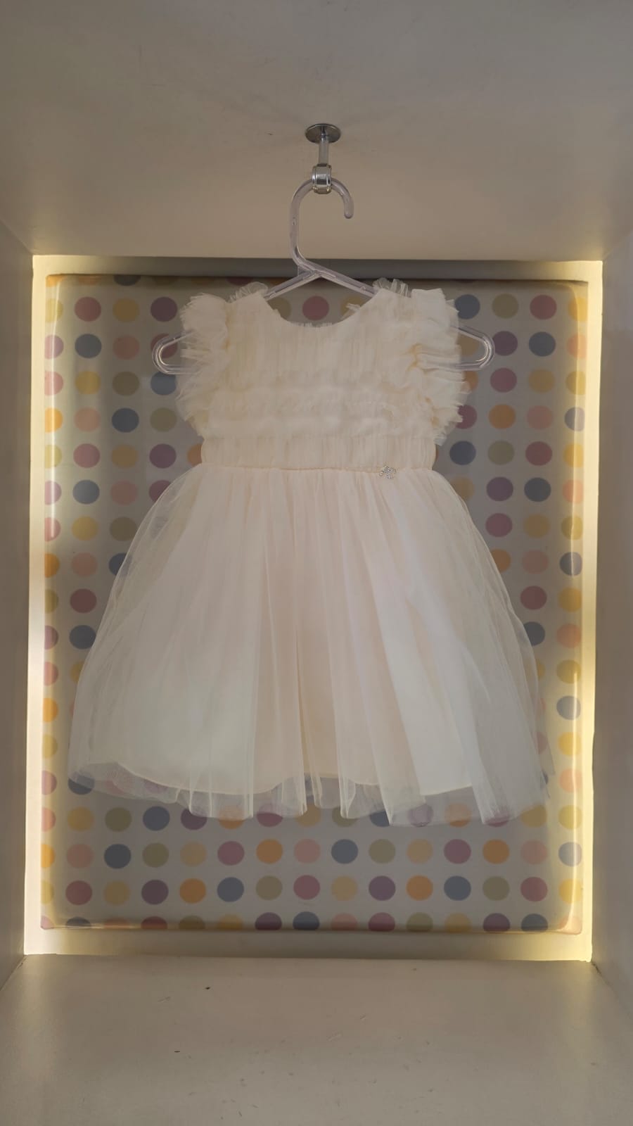 Vestido Bebê Creme Tule Petit Cherie