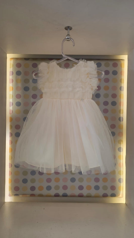 Vestido Bebê Creme Tule Petit Cherie