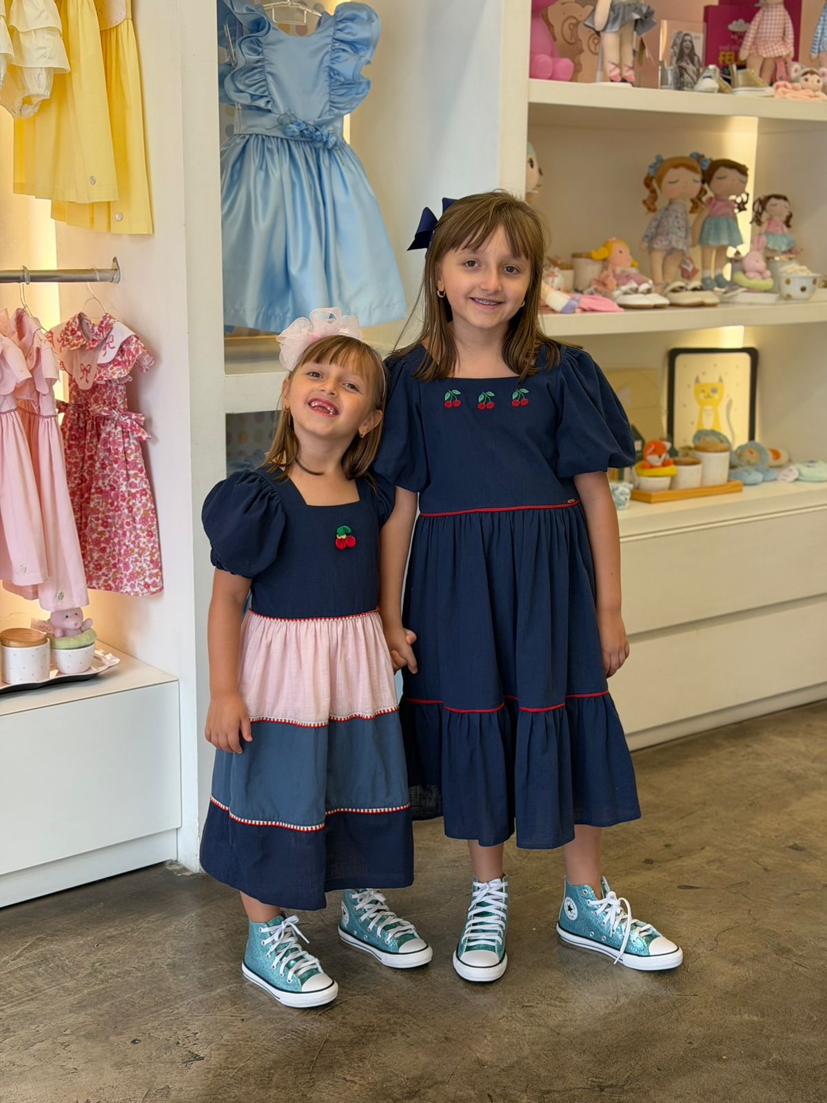 Vestido  Infantil Três Cores Cereja Buá