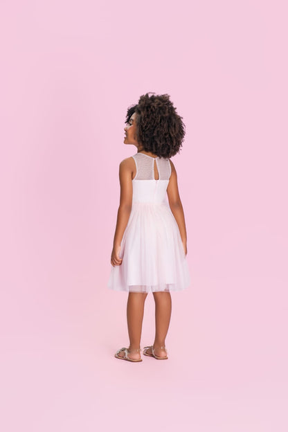 Vestido Infantil Rosa Sutil Petit Cherie