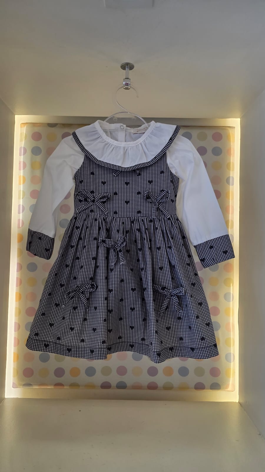 Vestido Bebê Corações Preto Buá