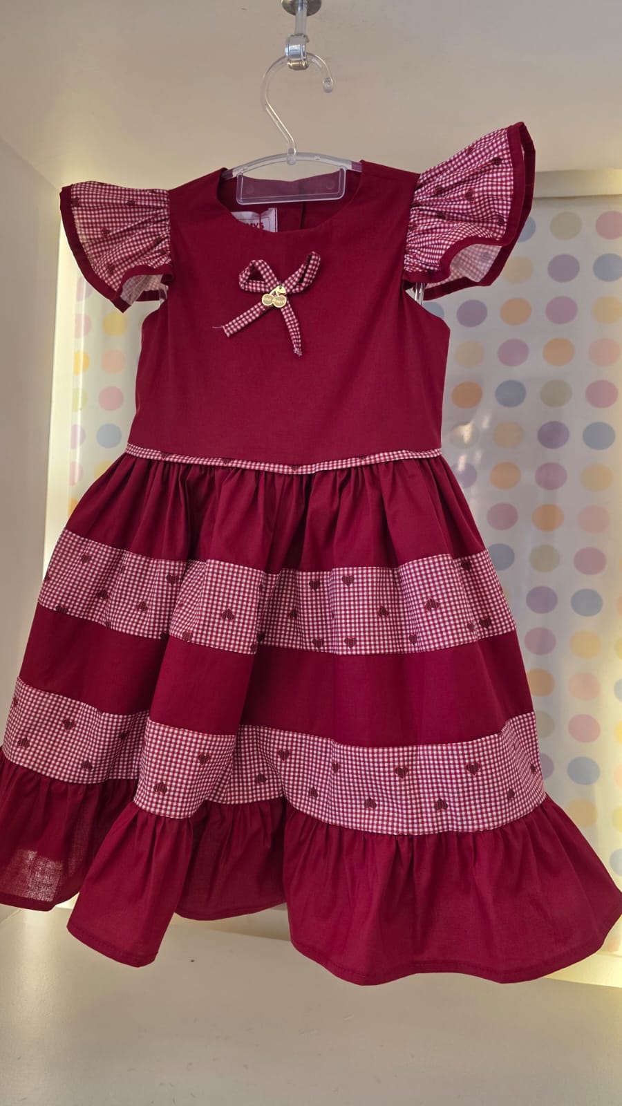 Vestido Bebê Vermelho Corações Buá