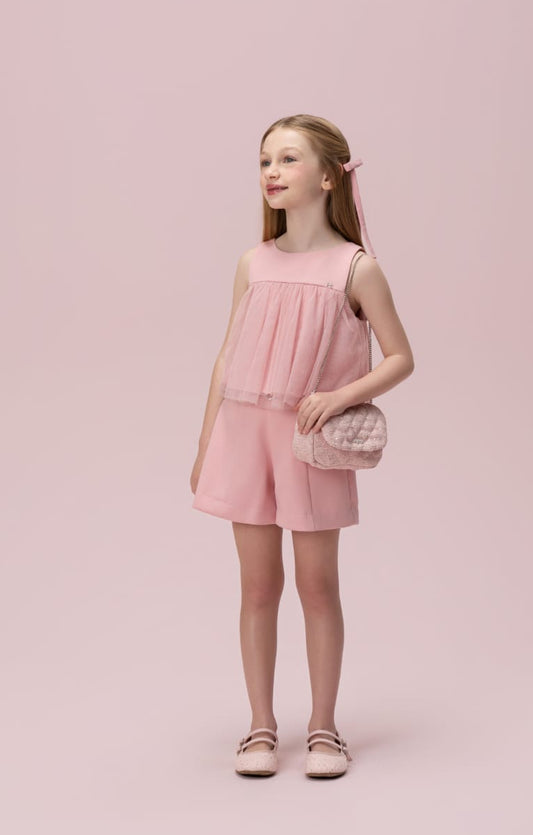 Conjunto Rosa Babados Petit Cherie