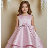 Vestido Infantil Saia Dupla Rosa Buá