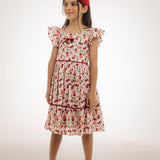 Vestido Infantil Rosa Cerejas Buá