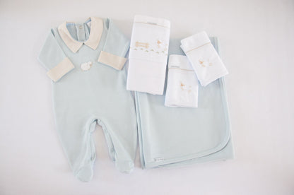 Macacão Bebê Ovelha Azul Buá