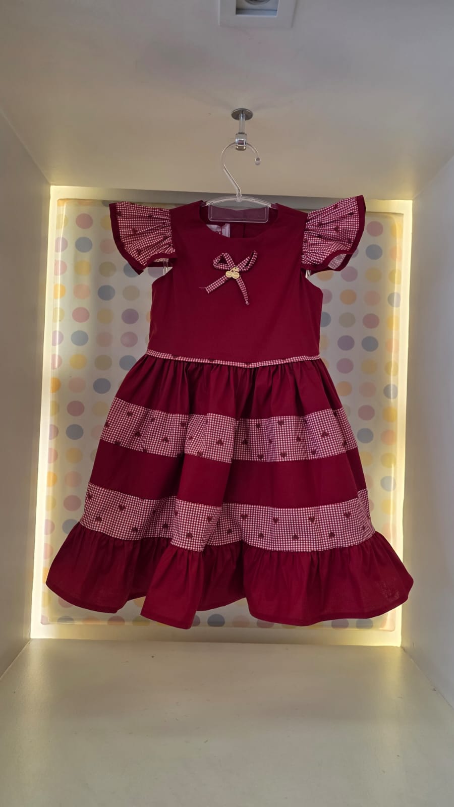 Vestido Bebê Vermelho Corações Buá