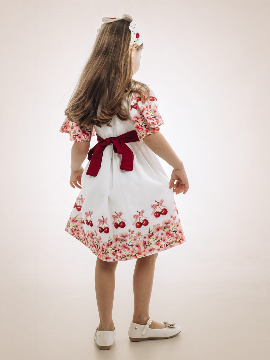 Vestido Infantil Cereja Barrado Buá