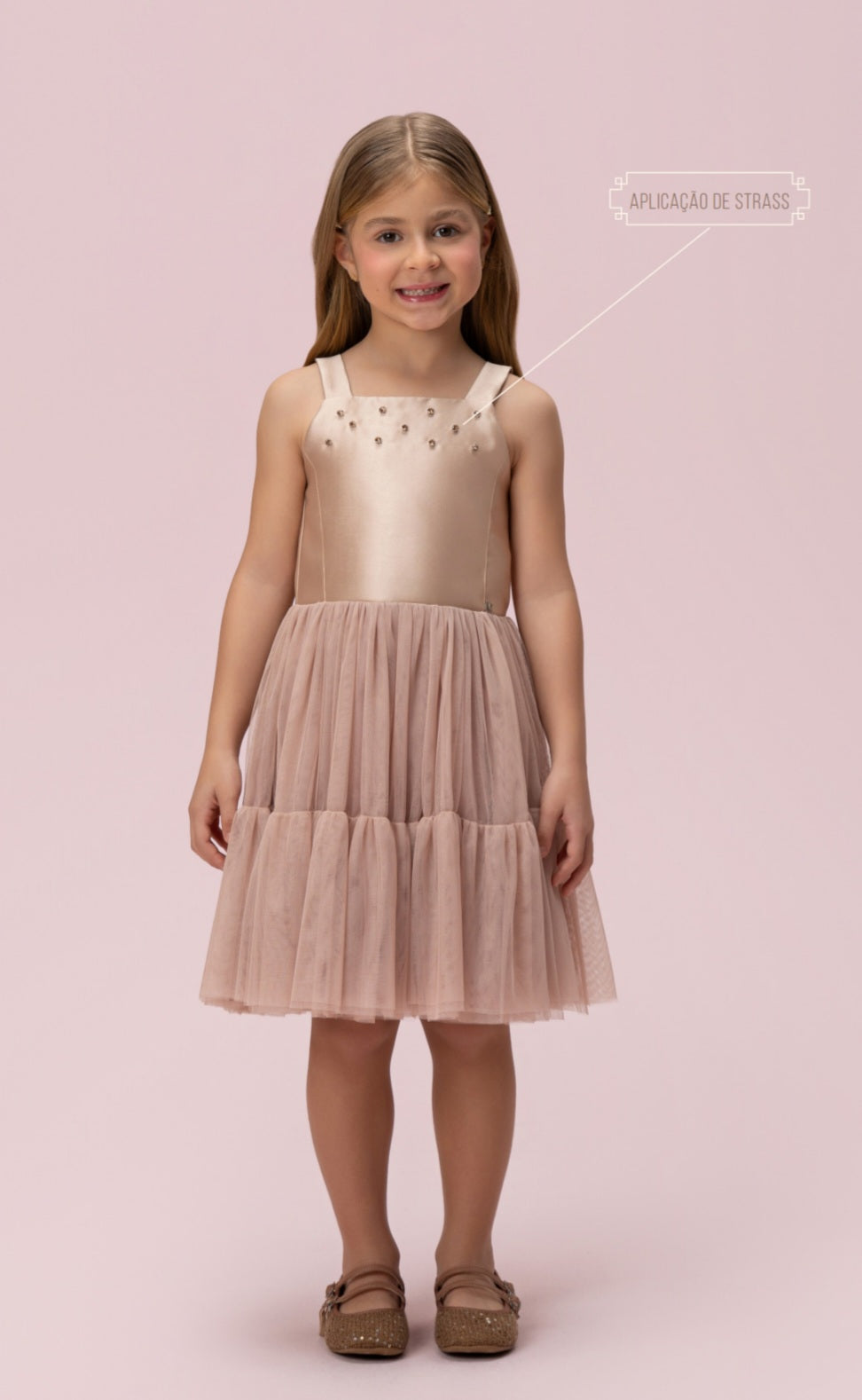 Vestido Infantil Pedras Petit Cherie