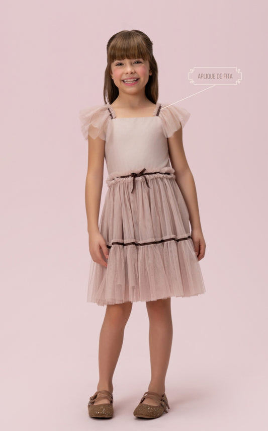 Vestido Infantil Tule Romântico Petit Cherie
