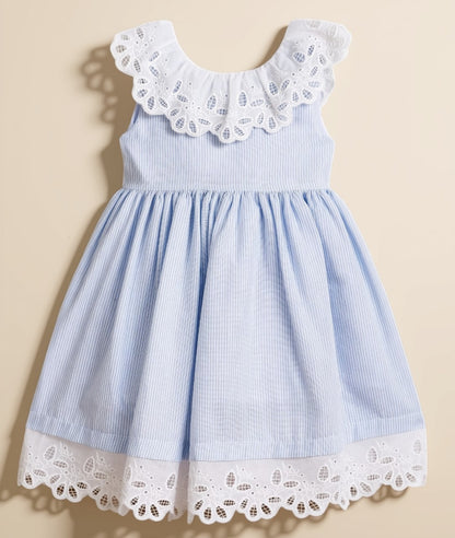 Vestido Infantil Azul Listrado Buá